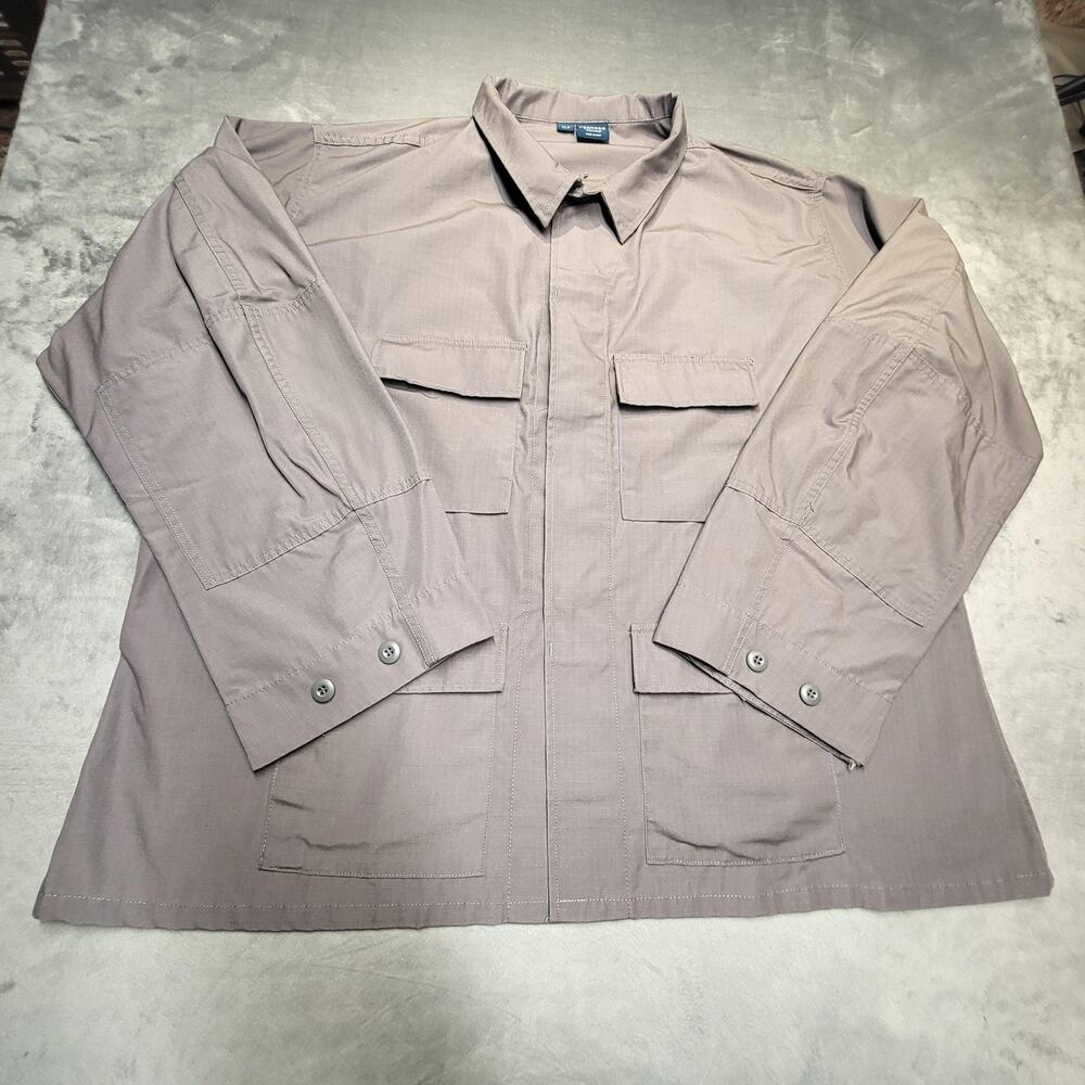 Propper Shirt Mens 3XL Gray Tactical Ripstop BDU Utility 4 Pocket Long Sleeve